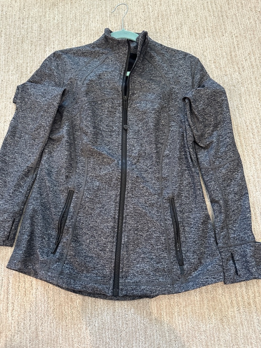 Heathered Black Full-Zip Define Jacket in Luon